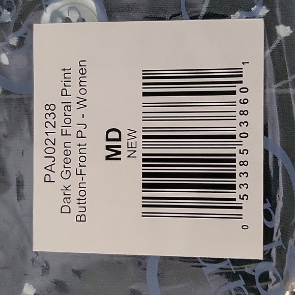 Women's Dark Green Floral Print Button Front PJ Set - Long Sleeve - Picture 3 of 5